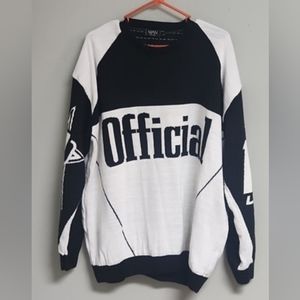 Boohoo oMAN Sweater.  Size Large.  Moto Colourblock Official.